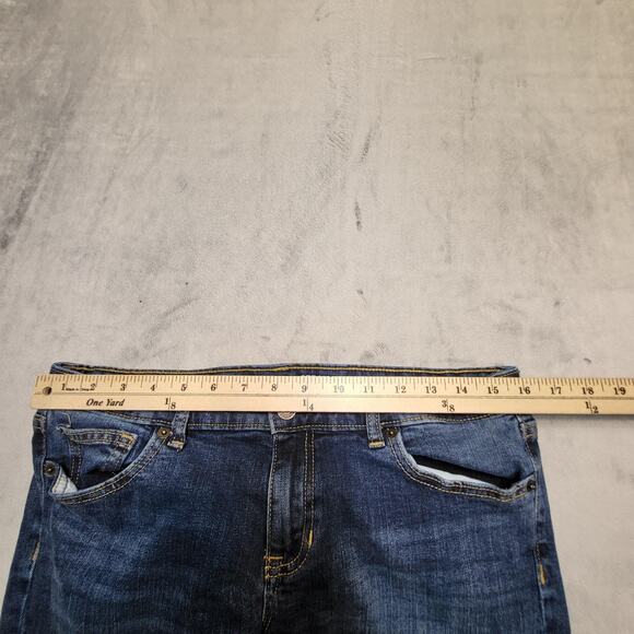 Gap Jeans Womens 8 29R Blue Straight Cuff Stretch Denim Midrise 5-Pocket Zip Fly - Picture 9 of 11